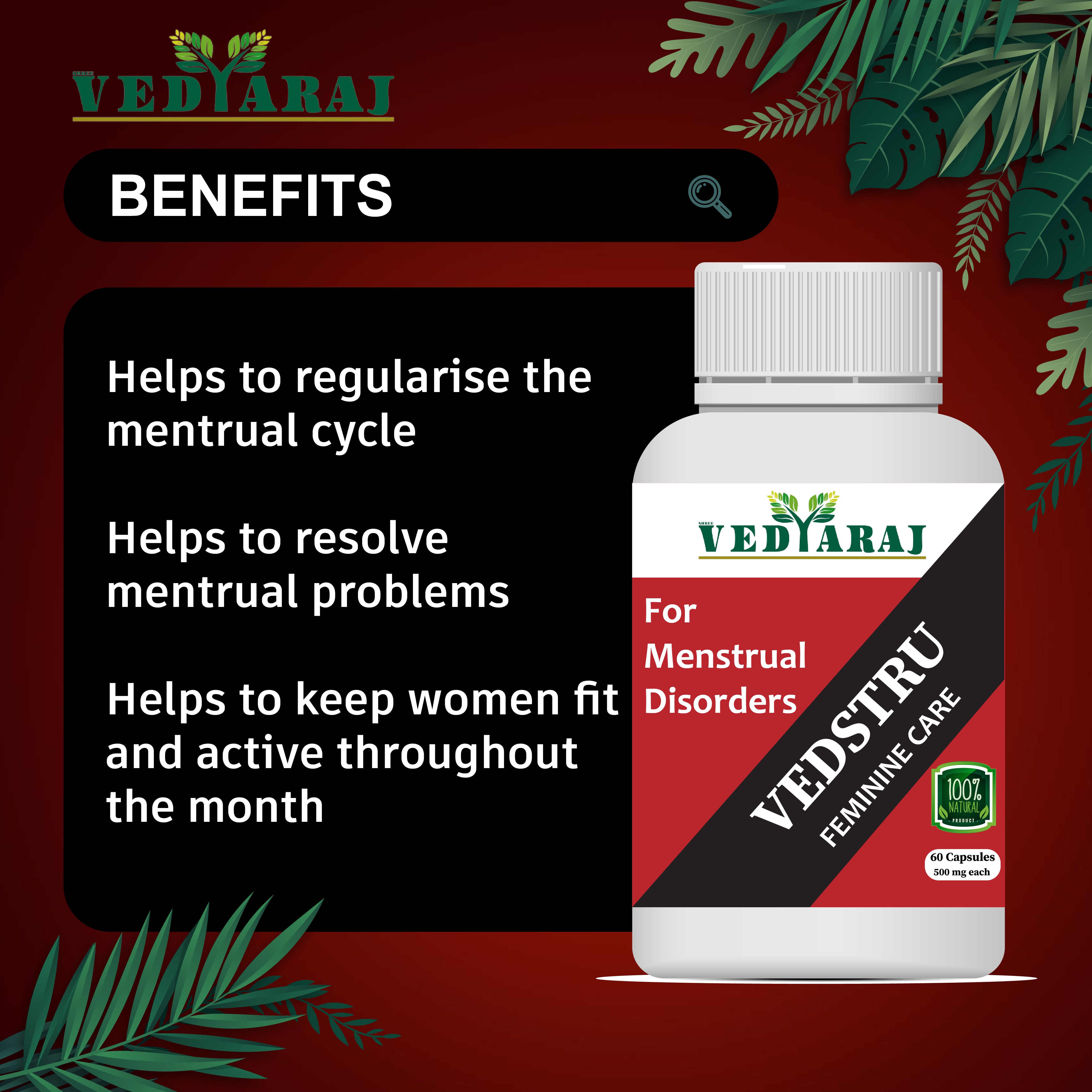 Vedstru Ayurvedic Capsules for PCOS Issues in Women | Pack of 60 Capsules